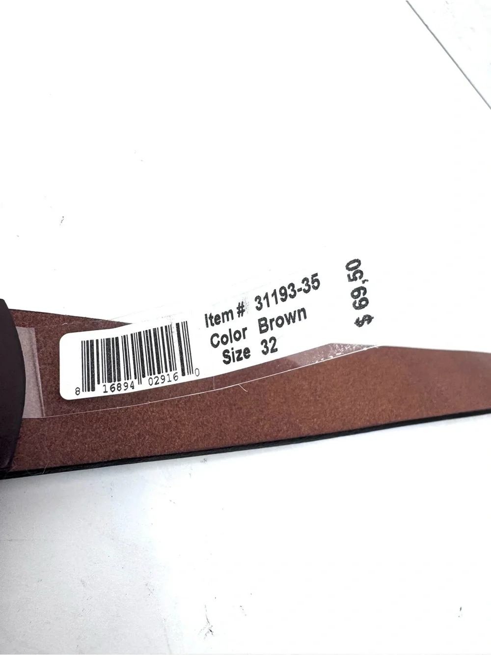 New Genuine Italian Leather Belt Made in Italy Brown Antique Brass Buckle Siz 32